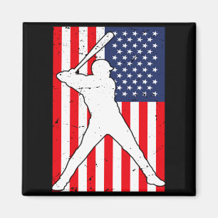 American Flag Baseball Team Gift T Shirt Magnet