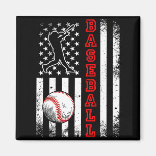 American Flag Baseball Team Vintage Baseball T Shi Magnet