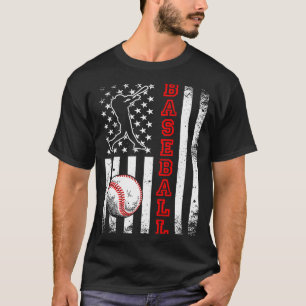 American Flag Baseball Team Vintage Baseball T Shi T-Shirt