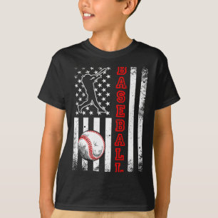 American Flag Baseball Team Vintage Baseball T Shi T-Shirt