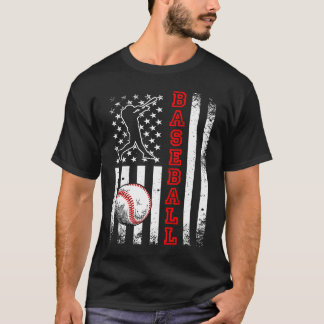 American Flag Baseball Team  Vintage Baseball T-Shirt
