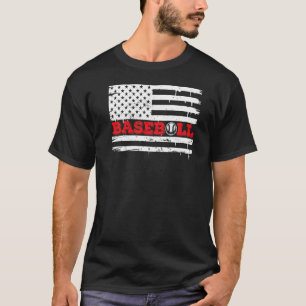 American Flag Baseball Team Vintage Coach Retro F T-Shirt