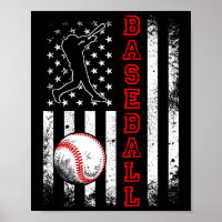 American Flag Baseball Team Vintage Funny