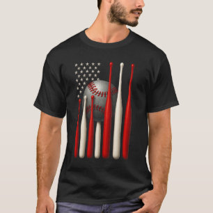 American Flag Baseball USA Vintage Baseball Sport T-Shirt