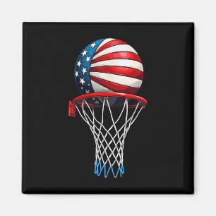 American Flag Basketball Independence Day _1 Magnet
