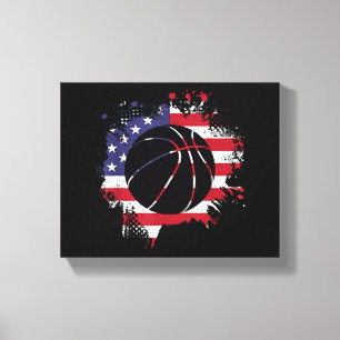 American Flag Basketball Player Canvas Print