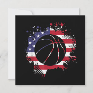 American Flag Basketball Player  Invitation