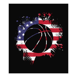 American Flag Basketball Player Photo Print
