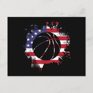 American Flag Basketball Player Postcard