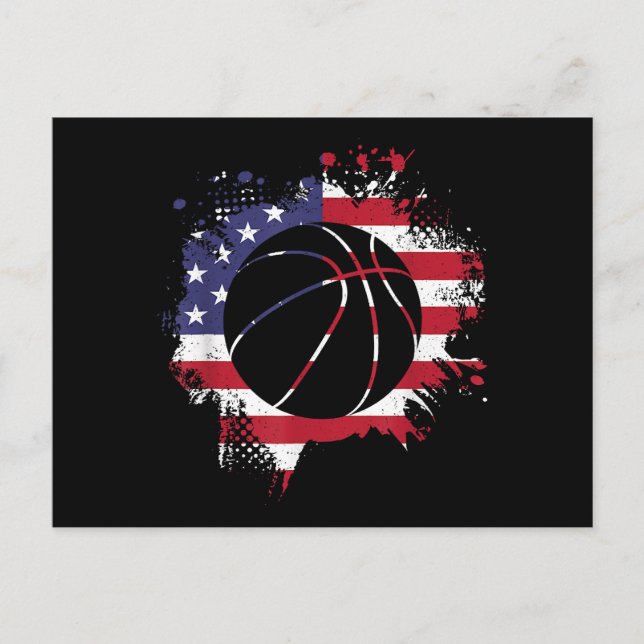 American Flag Basketball Player  Postcard (Front)