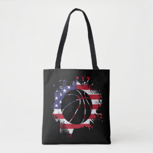 American Flag Basketball Player Tote Bag