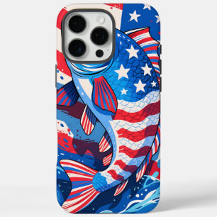 American Flag Bass Fishing Phone Case  Patriotic