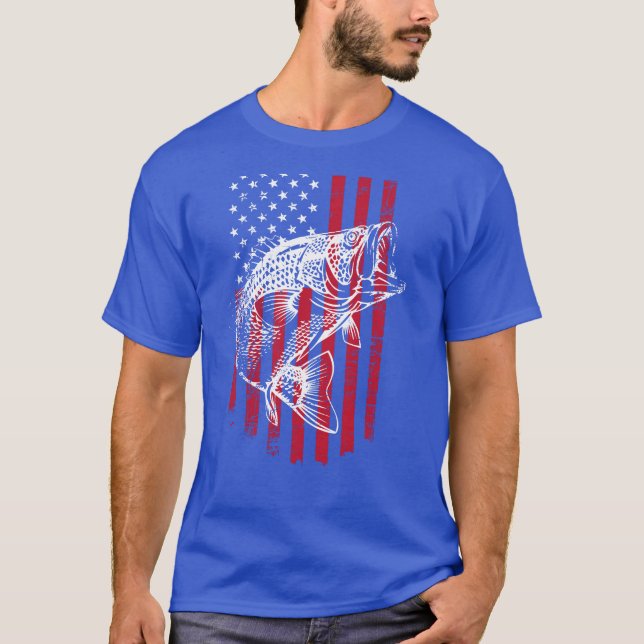 American Flag Bass Fishing Shirt (Front)