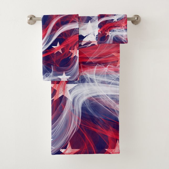 American flag Bathroom Towel Set (Insitu)