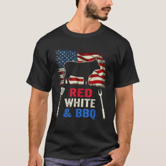 American Flag BBQ 4th Of July Barbeque Meat Patrio T-Shirt