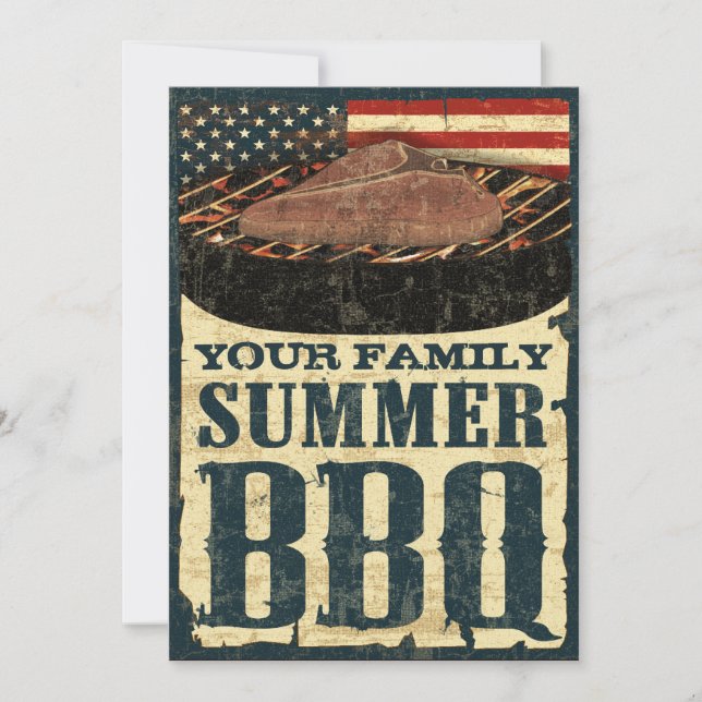 American Flag BBQ Invitations (Front)