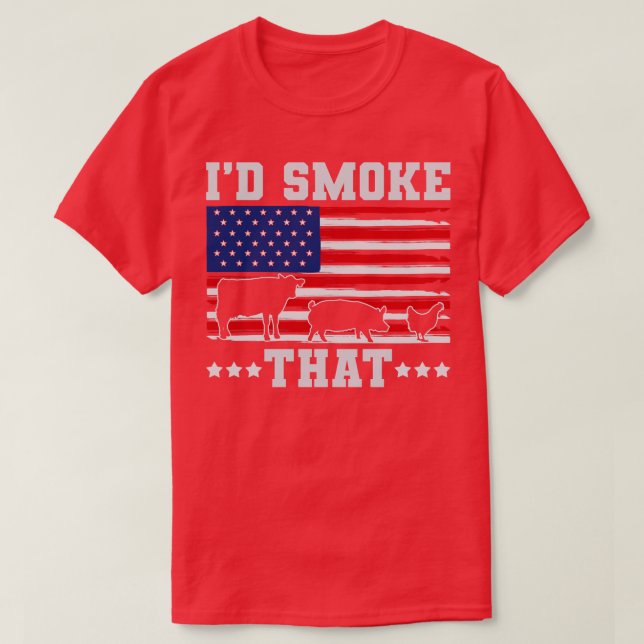American Flag BBQ T-Shirt (Design Front)