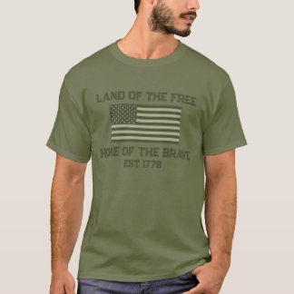 American Flag BDU Green T-Shirt