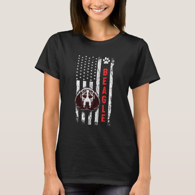 American Flag Beagle Mum Beagle Beagle Owner T-Shirt (Front)