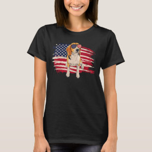 American Flag Beagle - Puppy Dog Lover Animal Bree T-Shirt