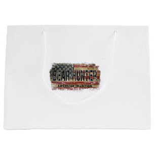 American Flag Bear Hunter Large Gift Bag