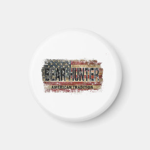 American Flag Bear Hunter Magnet