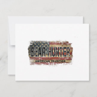 American Flag Bear Hunter Thank You Card