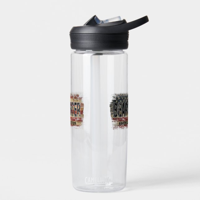 American Flag Bear Hunter Water Bottle (Left)