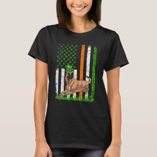 American Flag Belgian Malinois Dog St Patricks Da T-Shirt