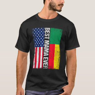 American Flag Benin Flag Best Mama Ever Family T-Shirt