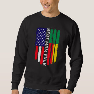 American Flag & Benin Flag Best Mum Ever Family Sweatshirt