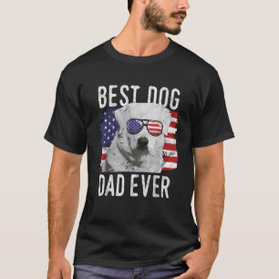American Flag Best Dog Dad Ever Great Pyrenees USA T-Shirt