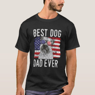 American Flag Best Dog Dad Ever Soft Coated Wheate T-Shirt