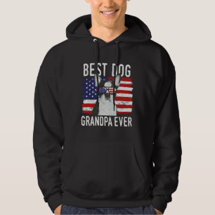 American Flag Best Dog Grandpa Ever Boston Terrier Hoodie