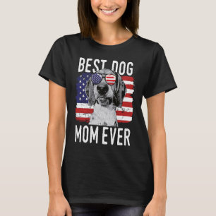 American Flag Best Dog Mom Ever Treeing Walker Coo T-Shirt