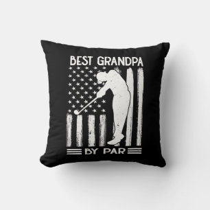 American Flag  Best Grandpa By Par Cushion