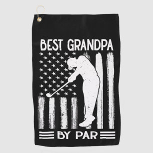 American Flag Best Grandpa By Par  Golf Towel