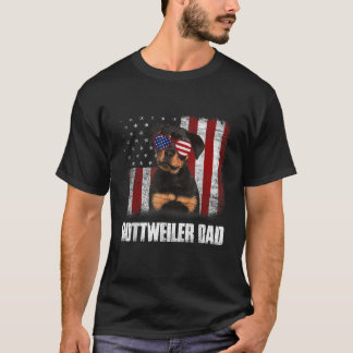 American Flag Best Rottweiler Dad Ever Tee Dog Dad
