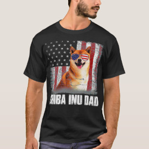 American Flag Best Shiba Inu Dad Ever Tee Dog Dad 
