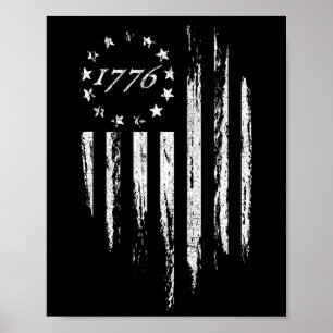 American Flag Betsy Ross 13 Stars Usa 4th Of July Poster