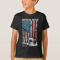 American Flag Big Rig Semi-Trailer Truck Driver gi
