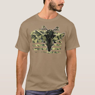 American Flag Biker Motorcycle138 T-Shirt