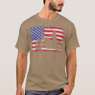 American Flag Biker Motorcycle Men T-Shirt