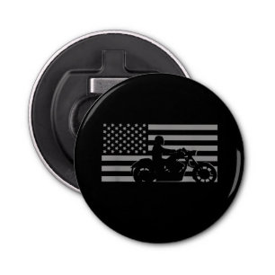 American Flag Biker Motorcycle Short Sleeve Bottle Opener