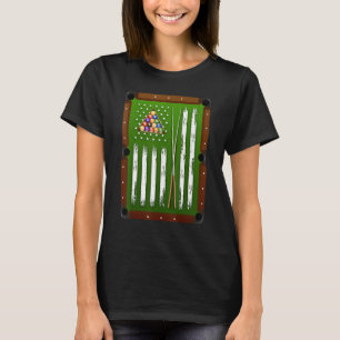 American Flag Billiard Men Vintage Pool Player USA T-Shirt