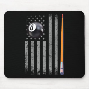 American Flag Billiard Pool Player 4th Of July Us Mouse Mat