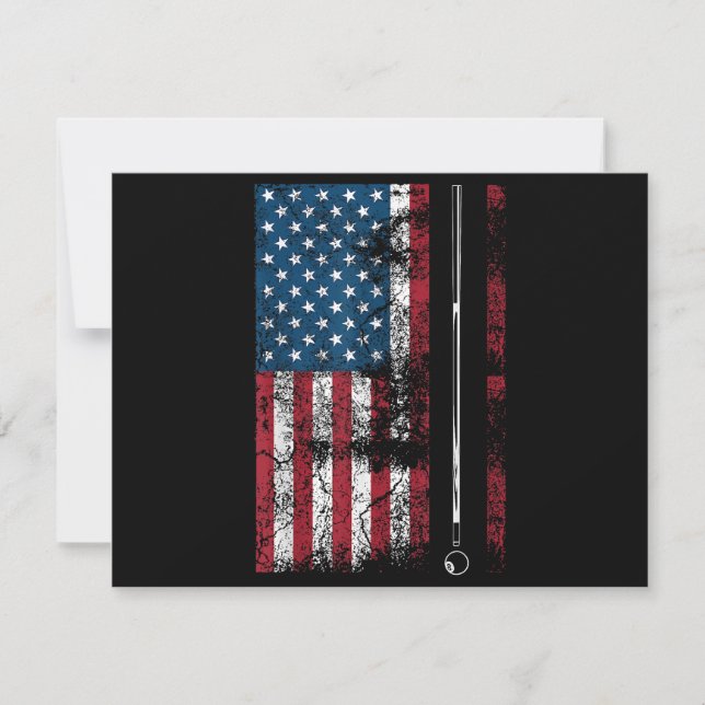 American Flag Billiard Stick Cute Table Game Funny (Front)