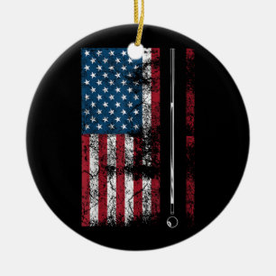American Flag Billiard Stick Cute Table Game Funny Ceramic Tree Decoration