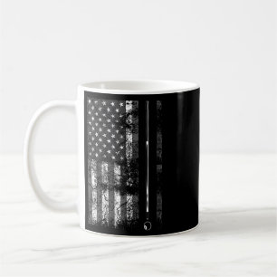 American Flag Billiard Stick Cute Table Game Funny Coffee Mug