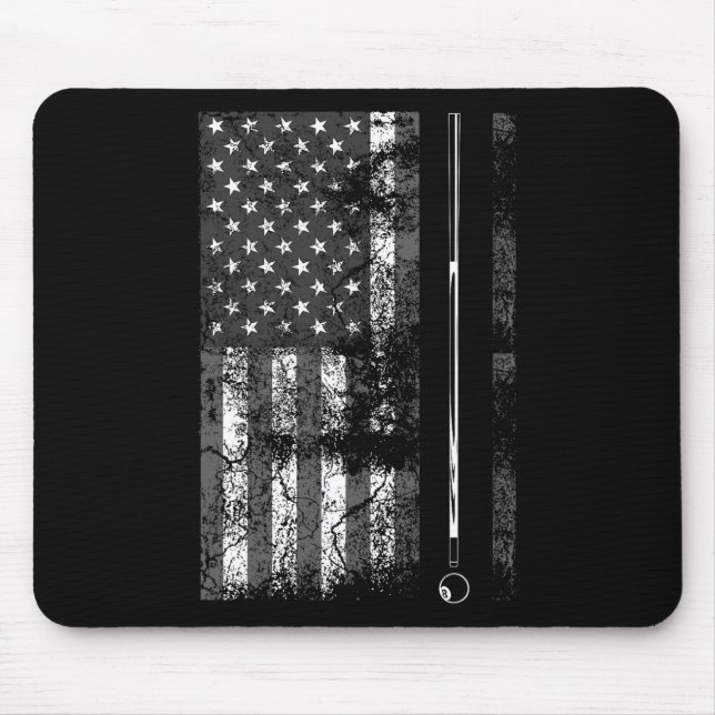 American Flag Billiard Stick Cute Table Game Funny Mouse Mat (Front)
